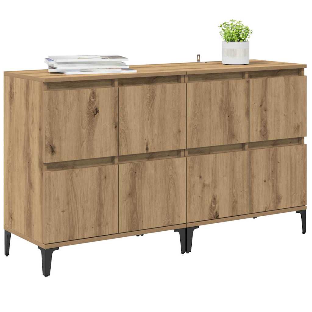 Dressoirs 2 pcs Artisan Eiken 60 x 35 x 70 cm Bewerkt hout is nu te koop bij PeponiXL, paradijselijk wonen!