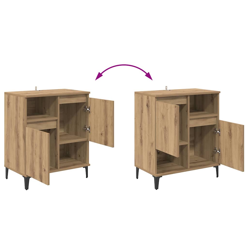 Dressoirs 3 pcs Artisan Eiken 60 x 35 x 70 cm Bewerkt hout is nu te koop bij PeponiXL, paradijselijk wonen!
