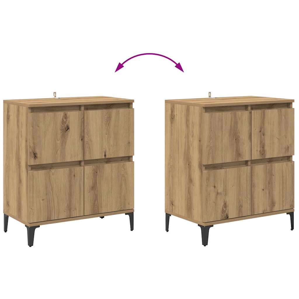 Dressoirs 3 pcs Artisan Eiken 60 x 35 x 70 cm Bewerkt hout is nu te koop bij PeponiXL, paradijselijk wonen!