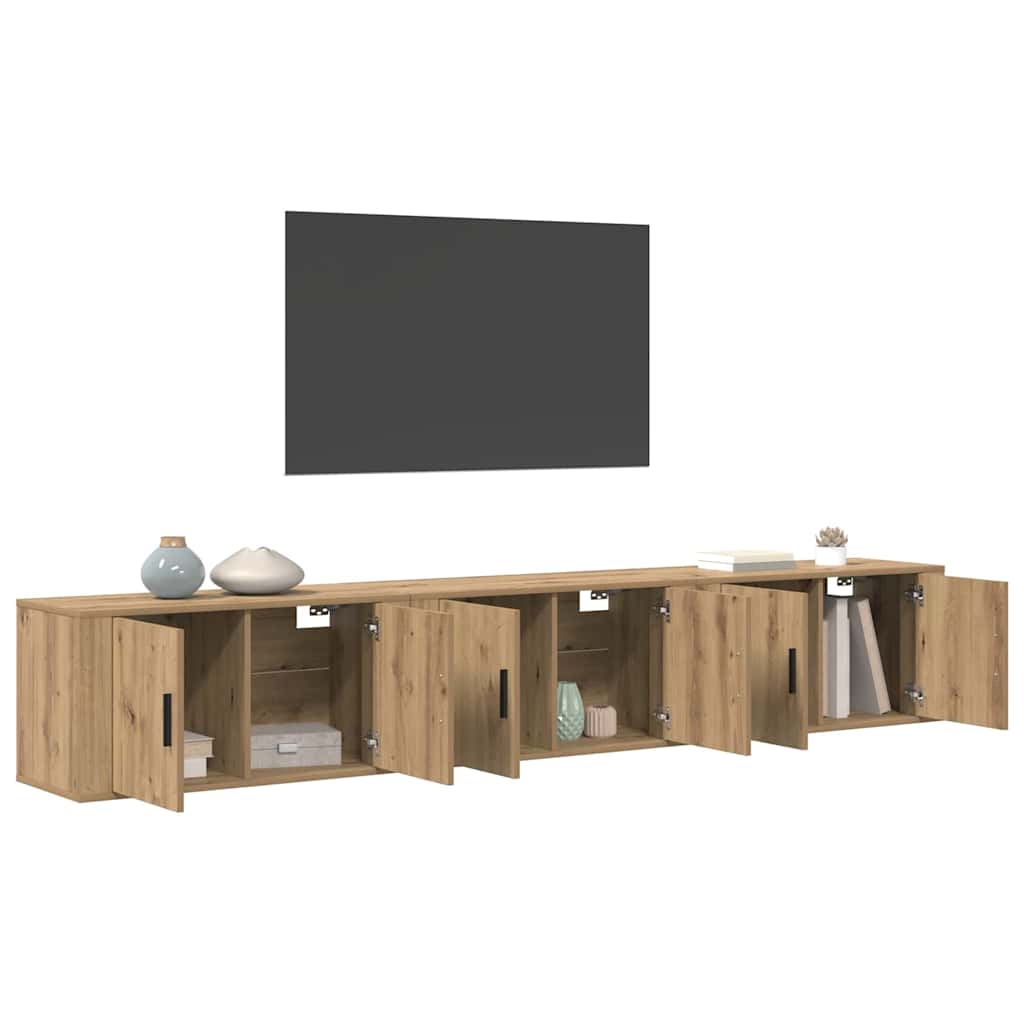 Wandtv-kast Set 3 pcs Artisan Eiken 80 x 34,5 x 40 cm is nu te koop bij PeponiXL, paradijselijk wonen!