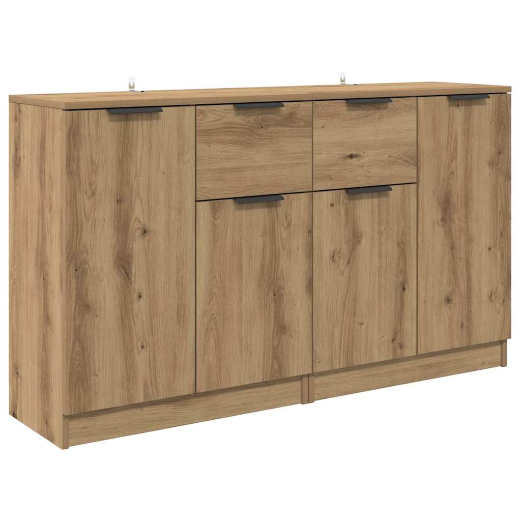 Dressoirs 2 pcs Artisan Eiken 60 x 30 x 70 cm Bewerkt hout is nu te koop bij PeponiXL, paradijselijk wonen!