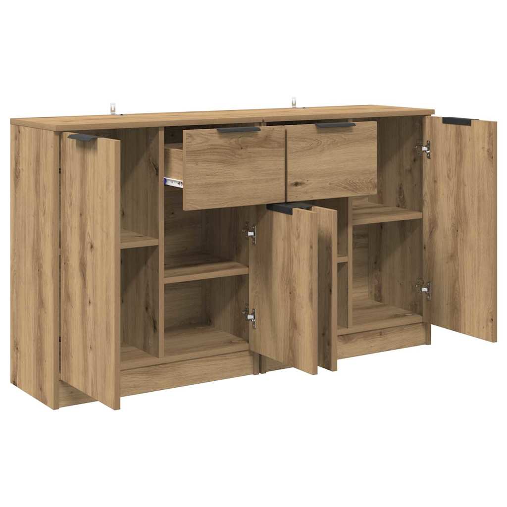 Dressoirs 2 pcs Artisan Eiken 60 x 30 x 70 cm Bewerkt hout is nu te koop bij PeponiXL, paradijselijk wonen!