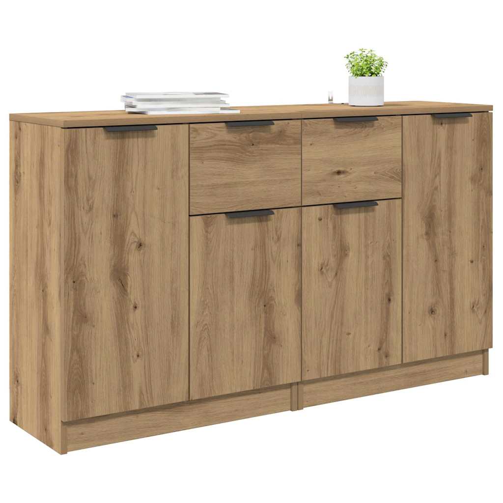 Dressoirs 2 pcs Artisan Eiken 60 x 30 x 70 cm Bewerkt hout is nu te koop bij PeponiXL, paradijselijk wonen!