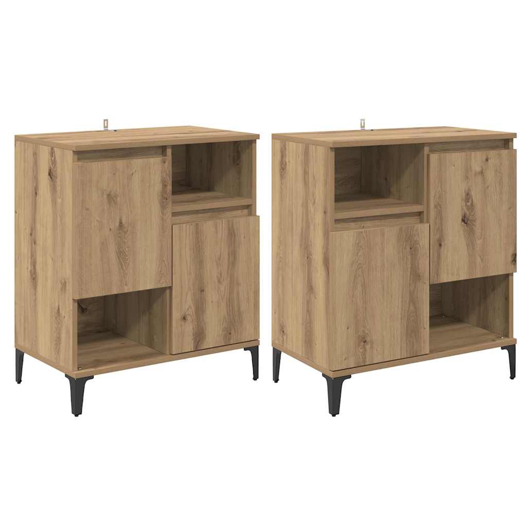 Dressoirs 2 pcs Artisan Eiken 60 x 35 x 70 cm Bewerkt hout is nu te koop bij PeponiXL, paradijselijk wonen!
