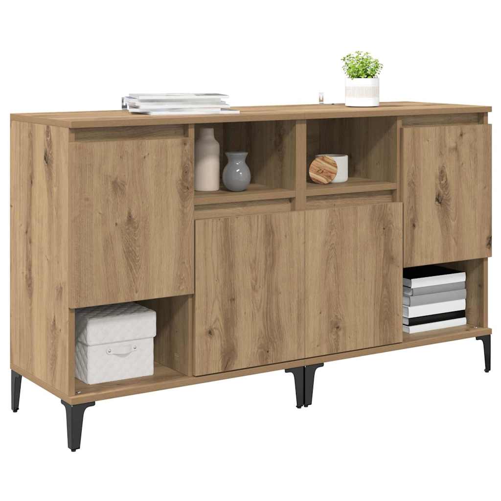 Dressoirs 2 pcs Artisan Eiken 60 x 35 x 70 cm Bewerkt hout is nu te koop bij PeponiXL, paradijselijk wonen!