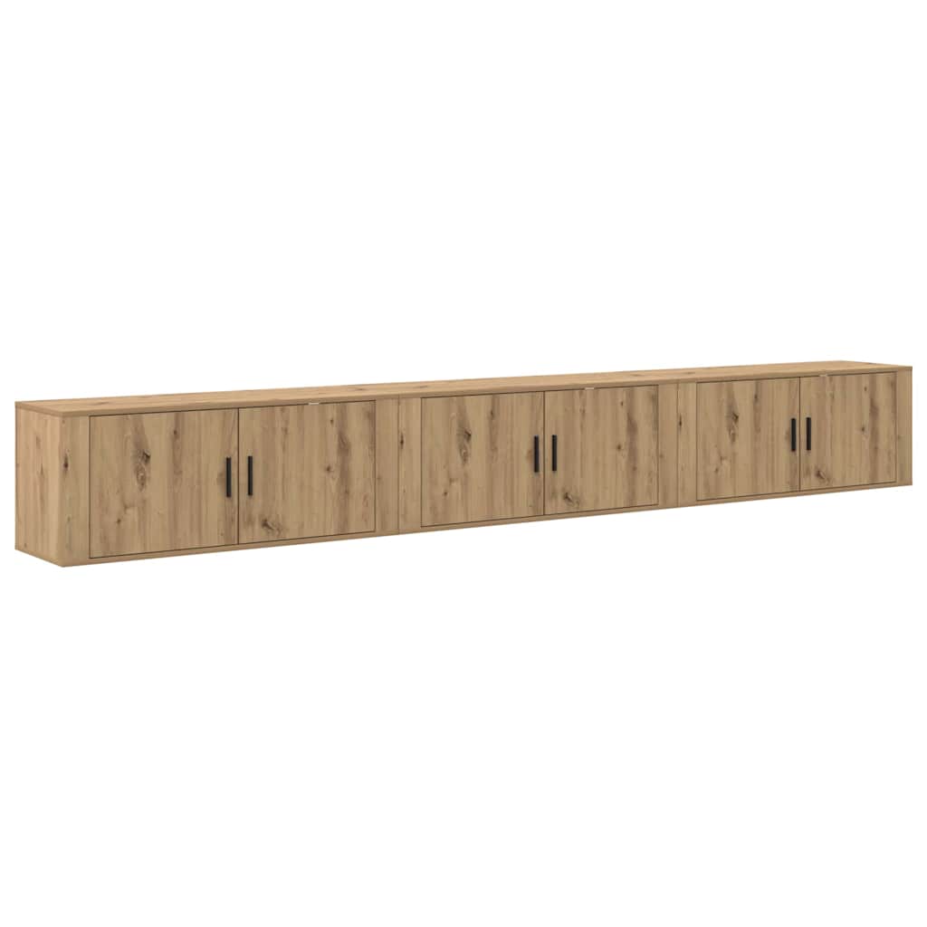 Wandtv-kast Set 3 pcs Artisan Eiken 100 x 34,5 x 40 cm is nu te koop bij PeponiXL, paradijselijk wonen!