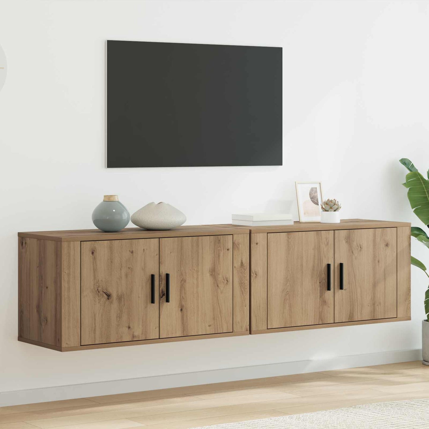 Wandtv-kast Set 2 pcs Artisan Eiken 80 x 34,5 x 40 cm is nu te koop bij PeponiXL, paradijselijk wonen!