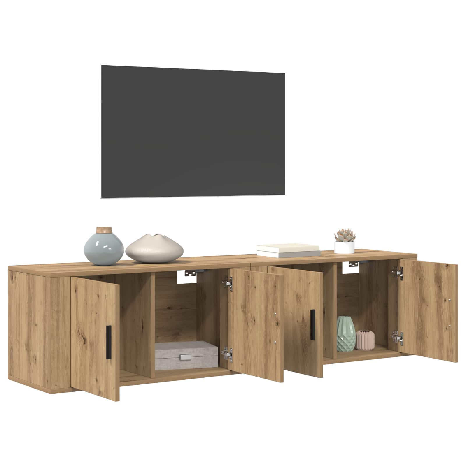 Wandtv-kast Set 2 pcs Artisan Eiken 80 x 34,5 x 40 cm is nu te koop bij PeponiXL, paradijselijk wonen!