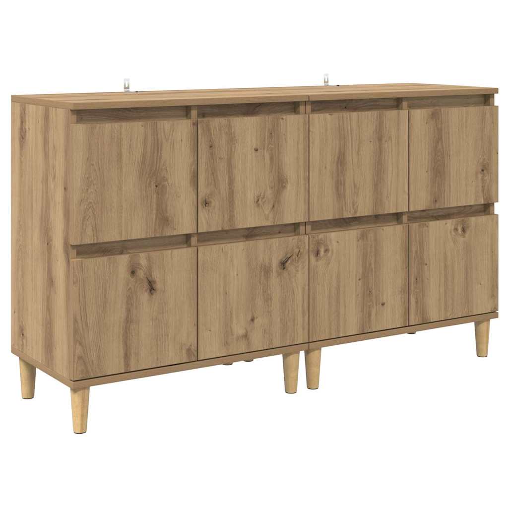 Dressoirs 2 pcs Artisan Eiken 60 x 35 x 70 cm Bewerkt hout is nu te koop bij PeponiXL, paradijselijk wonen!