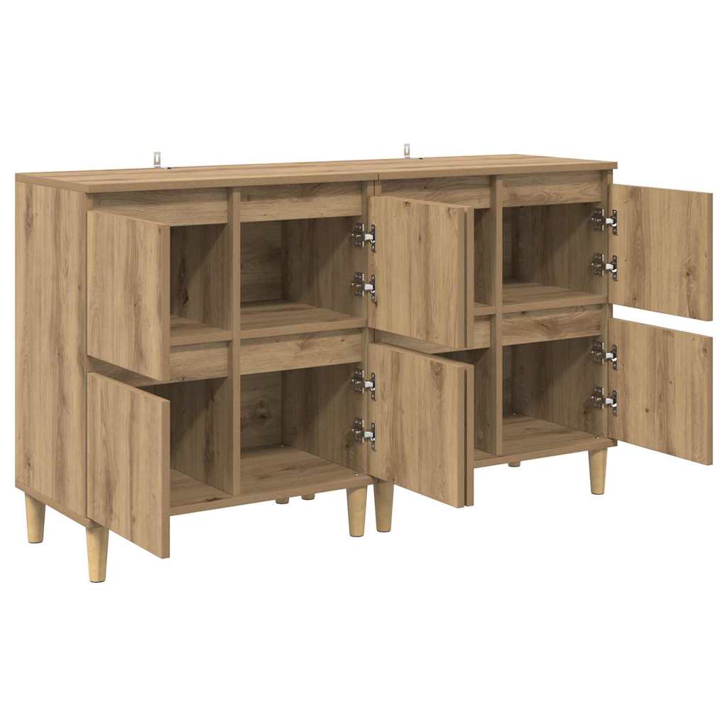 Dressoirs 2 pcs Artisan Eiken 60 x 35 x 70 cm Bewerkt hout is nu te koop bij PeponiXL, paradijselijk wonen!
