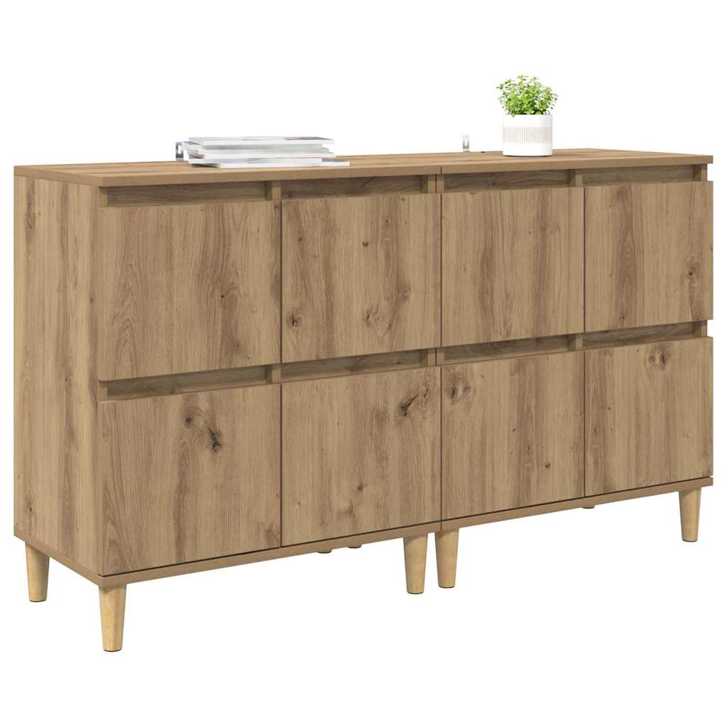 Dressoirs 2 pcs Artisan Eiken 60 x 35 x 70 cm Bewerkt hout is nu te koop bij PeponiXL, paradijselijk wonen!