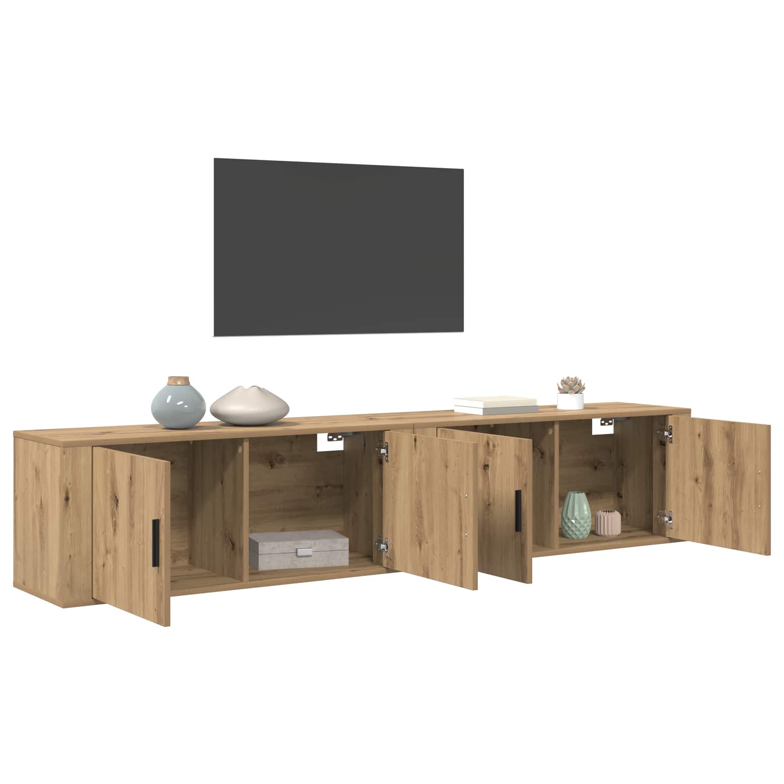 Wandtv-kast Set 2 pcs Artisan Eiken 100 x 34,5 x 40 cm is nu te koop bij PeponiXL, paradijselijk wonen!