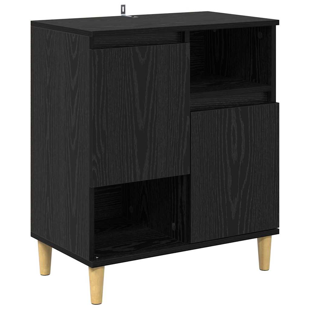 Dressoirs 2 pcs Zwart Eiken 60 x 35 x 70 cm Bewerkt hout is nu te koop bij PeponiXL, paradijselijk wonen!