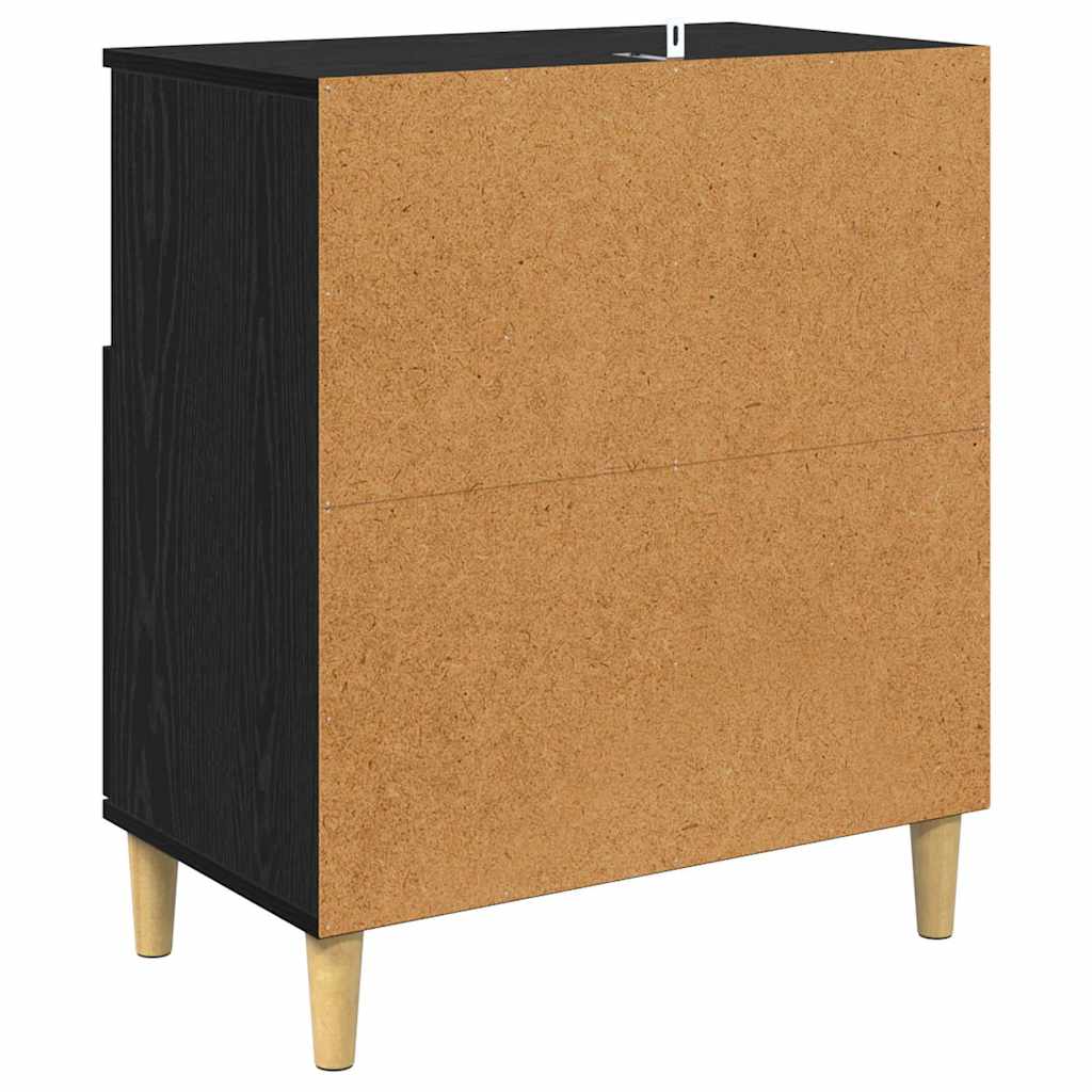 Dressoirs 2 pcs Zwart Eiken 60 x 35 x 70 cm Bewerkt hout is nu te koop bij PeponiXL, paradijselijk wonen!