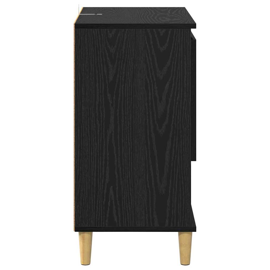 Dressoirs 2 pcs Zwart Eiken 60 x 35 x 70 cm Bewerkt hout is nu te koop bij PeponiXL, paradijselijk wonen!