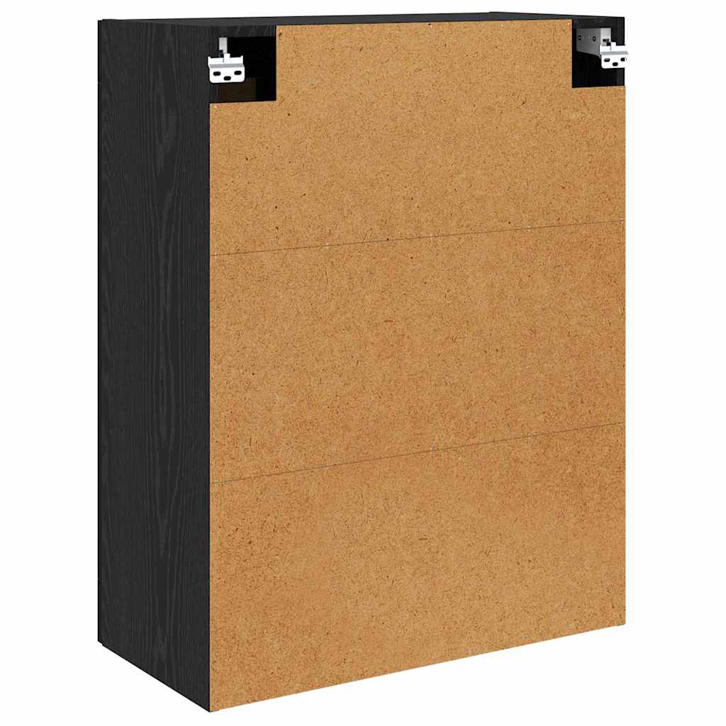 Wandkast 2 pcs Zwart Eiken 69,5 x 34 x 90 cm Bewerkt hout is nu te koop bij PeponiXL, paradijselijk wonen!