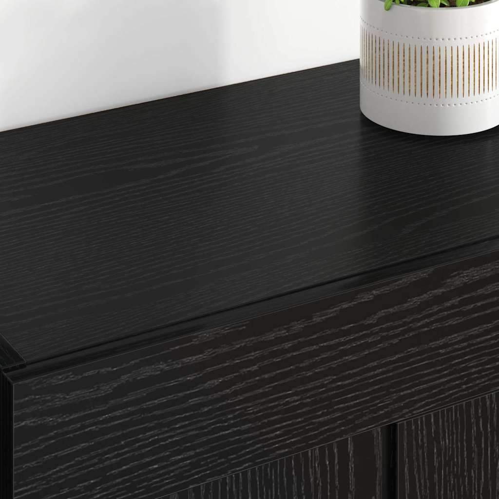 Wandkast 2 pcs Zwart Eiken 69,5 x 34 x 90 cm Bewerkt hout is nu te koop bij PeponiXL, paradijselijk wonen!