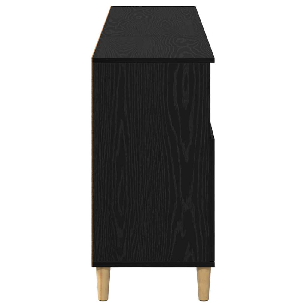 Dressoirs 3 pcs Zwart Eiken 60 x 35 x 70 cm Bewerkt hout is nu te koop bij PeponiXL, paradijselijk wonen!