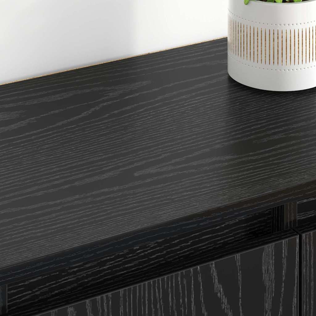 Dressoirs 2 pcs Zwart Eiken 60 x 35 x 70 cm Bewerkt hout is nu te koop bij PeponiXL, paradijselijk wonen!