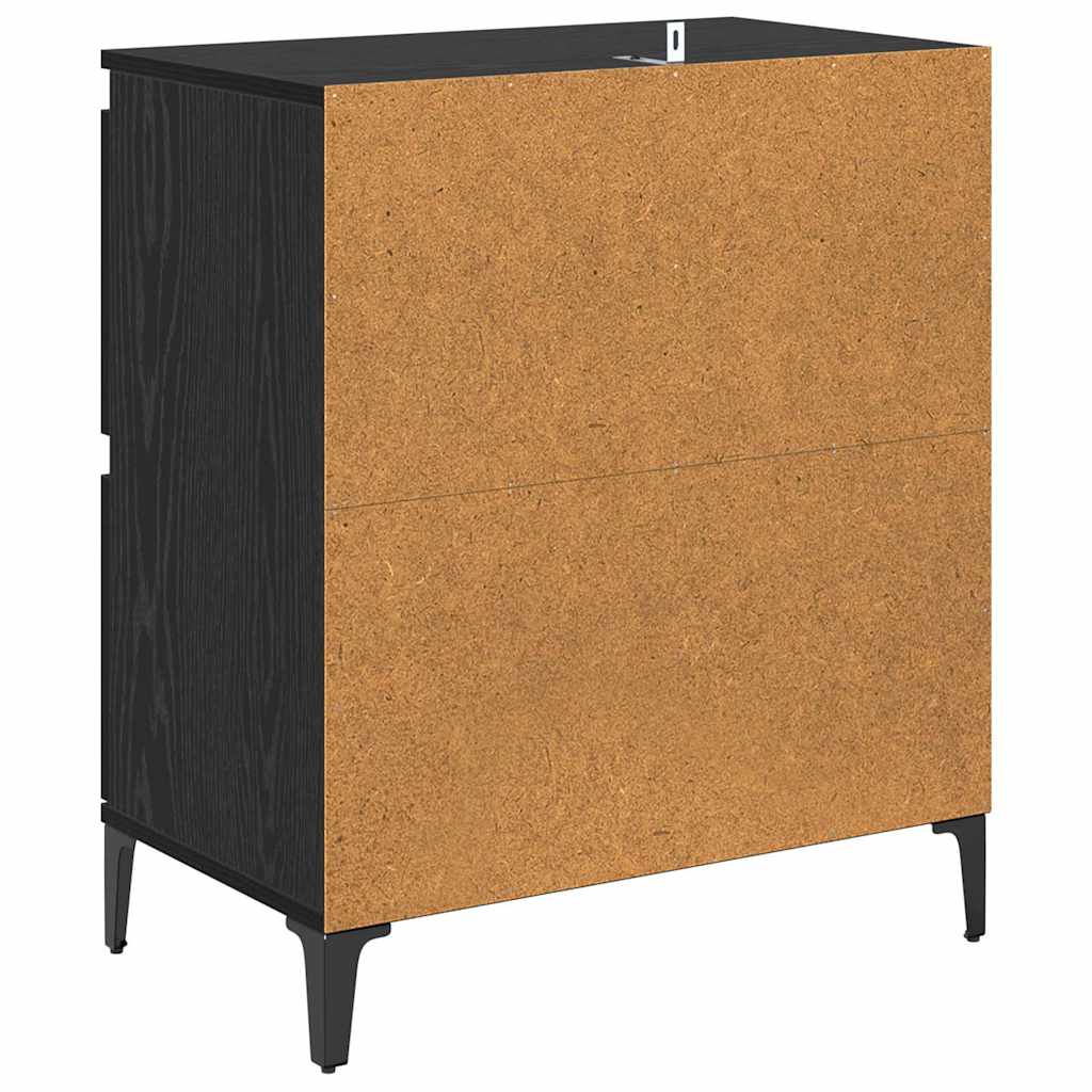 Dressoirs 2 pcs Zwart Eiken 60 x 35 x 70 cm Bewerkt hout is nu te koop bij PeponiXL, paradijselijk wonen!