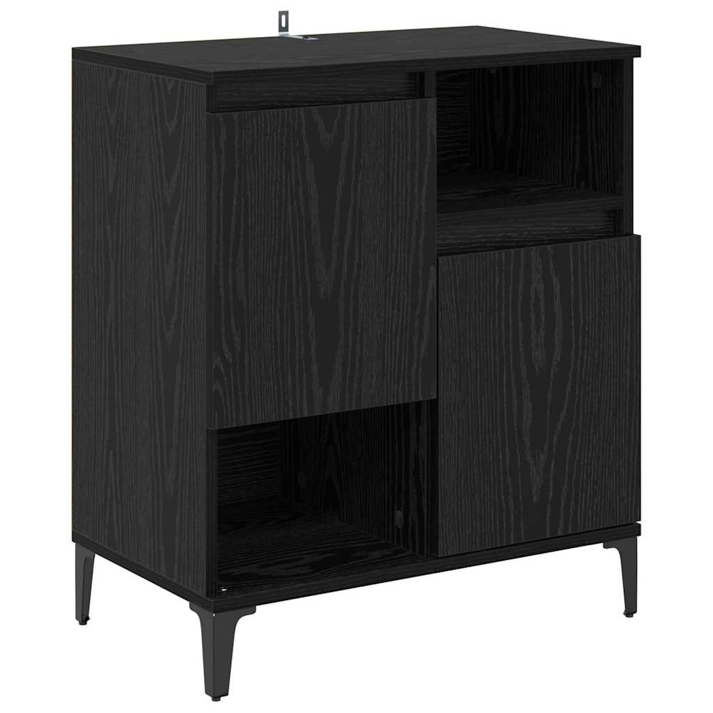 Dressoirs 3 pcs Zwart Eiken 60 x 35 x 70 cm Bewerkt hout is nu te koop bij PeponiXL, paradijselijk wonen!