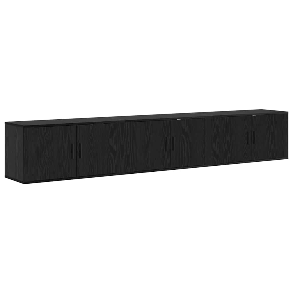 Wandtv-kast Set 3 pcs Zwart Eiken 80 x 34,5 x 40 cm is nu te koop bij PeponiXL, paradijselijk wonen!