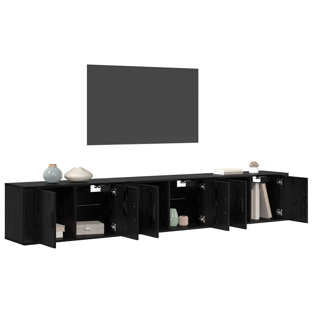 Wandtv-kast Set 3 pcs Zwart Eiken 80 x 34,5 x 40 cm is nu te koop bij PeponiXL, paradijselijk wonen!