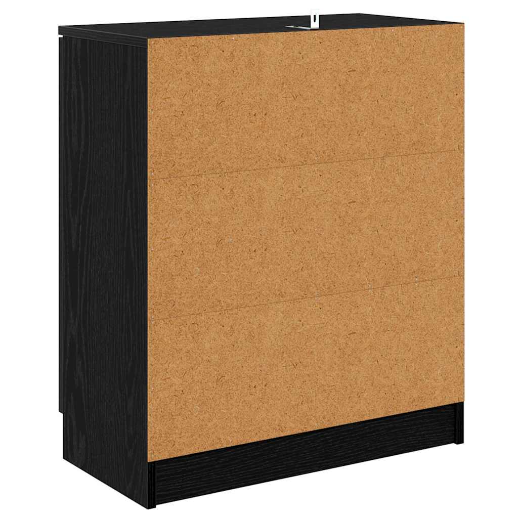 Dressoirs 2 pcs Zwart Eiken 60 x 30 x 70 cm Bewerkt hout is nu te koop bij PeponiXL, paradijselijk wonen!