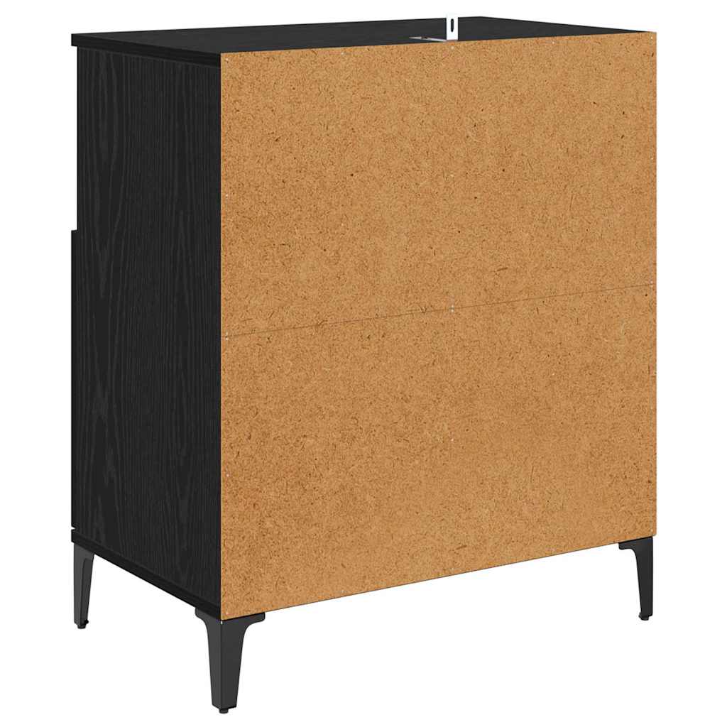 Dressoirs 2 pcs Zwart Eiken 60 x 35 x 70 cm Bewerkt hout is nu te koop bij PeponiXL, paradijselijk wonen!