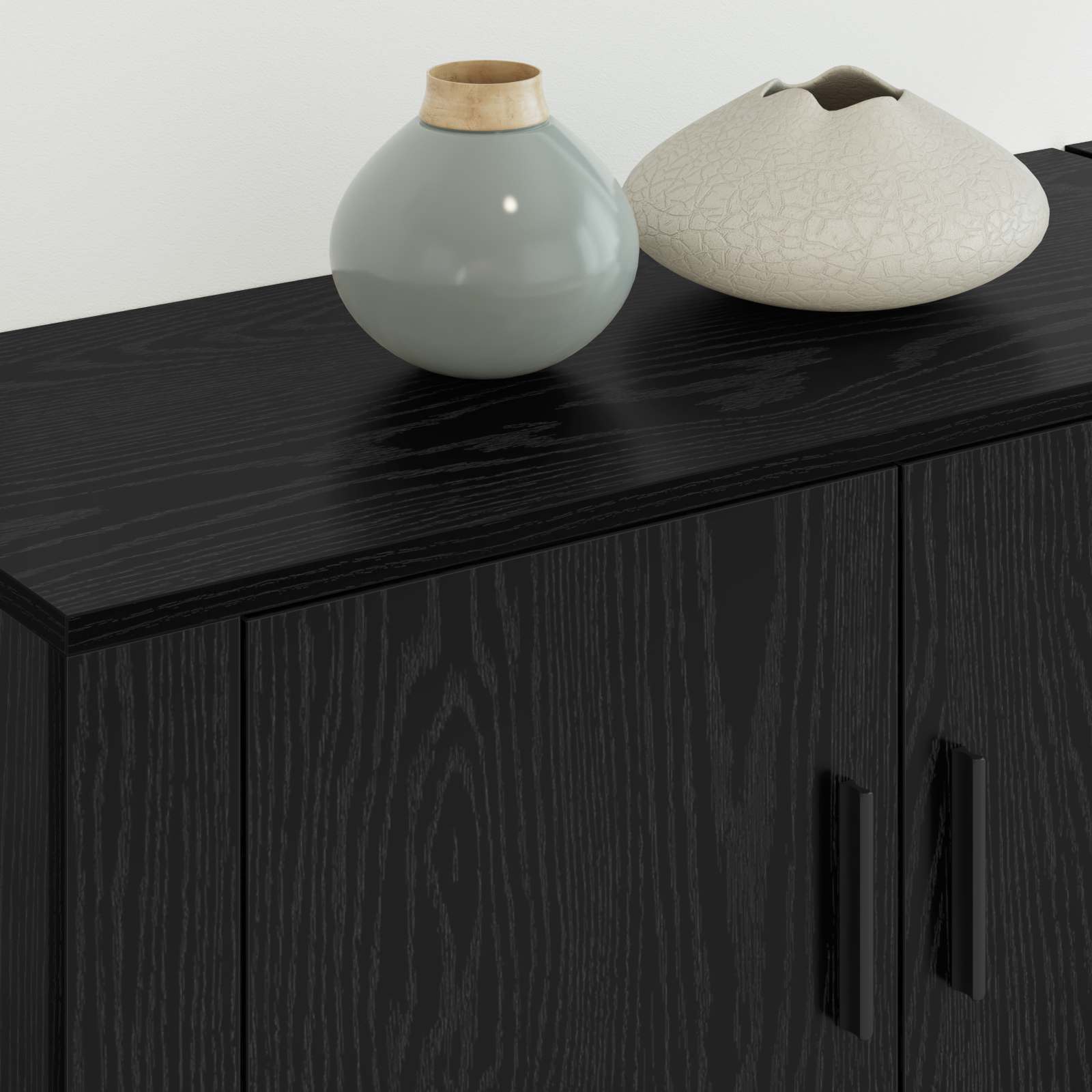 Wandtv-kast Set 2 pcs Zwart Eiken 80 x 34,5 x 40 cm is nu te koop bij PeponiXL, paradijselijk wonen!