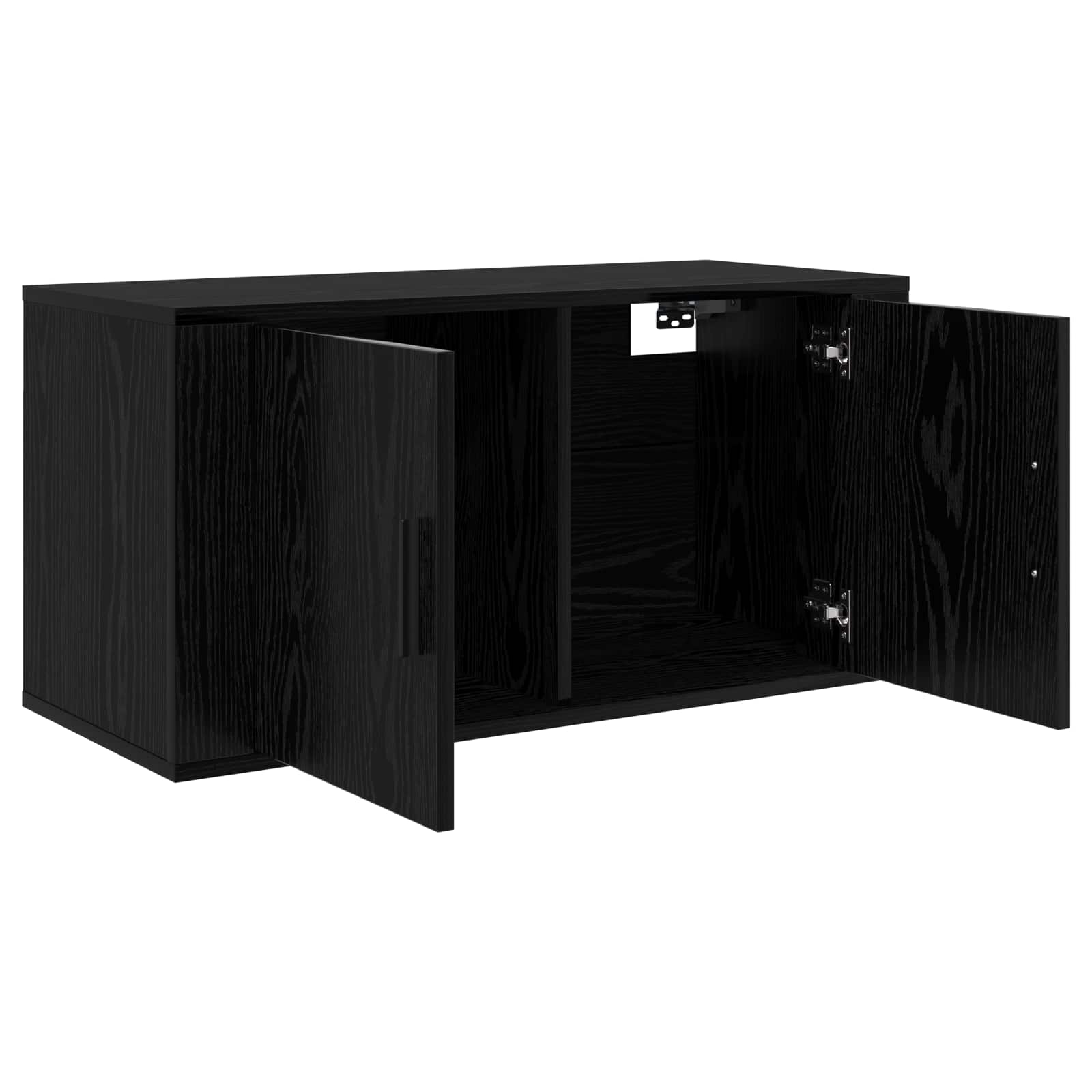 Wandtv-kast Set 2 pcs Zwart Eiken 80 x 34,5 x 40 cm is nu te koop bij PeponiXL, paradijselijk wonen!