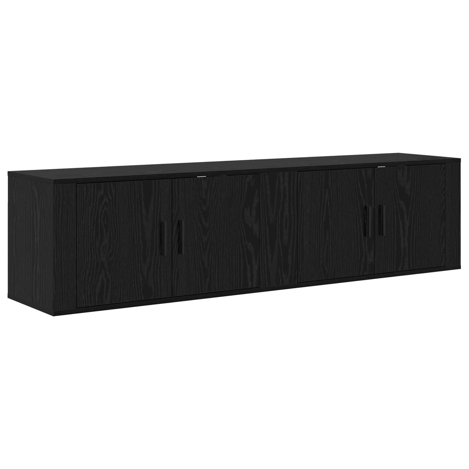 Wandtv-kast Set 2 pcs Zwart Eiken 80 x 34,5 x 40 cm is nu te koop bij PeponiXL, paradijselijk wonen!