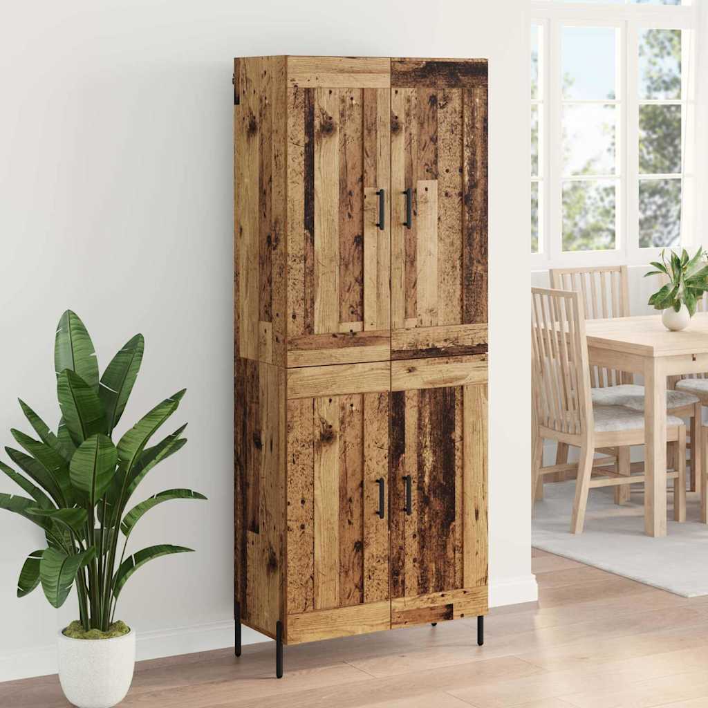 Hoge kast 2 pcs Oud Hout Bewerkt hout is nu te koop bij PeponiXL, paradijselijk wonen!