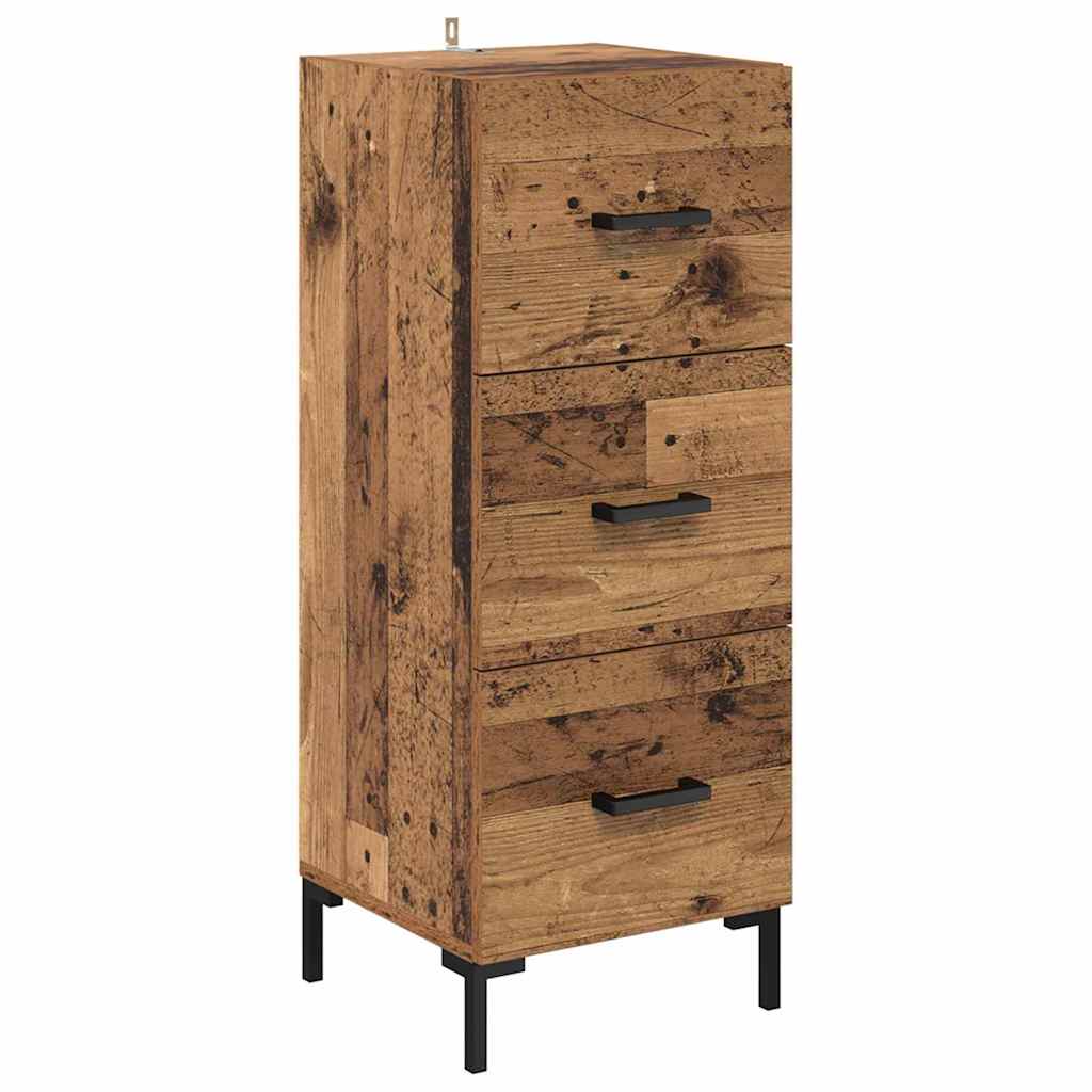 Highboard met lade Oud Hout 34,5 x 34 x 180 cm Bewerkt hout is nu te koop bij PeponiXL, paradijselijk wonen!