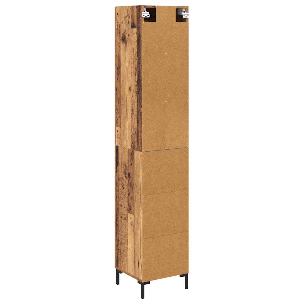 Highboard met lade Oud Hout 34,5 x 34 x 180 cm Bewerkt hout is nu te koop bij PeponiXL, paradijselijk wonen!