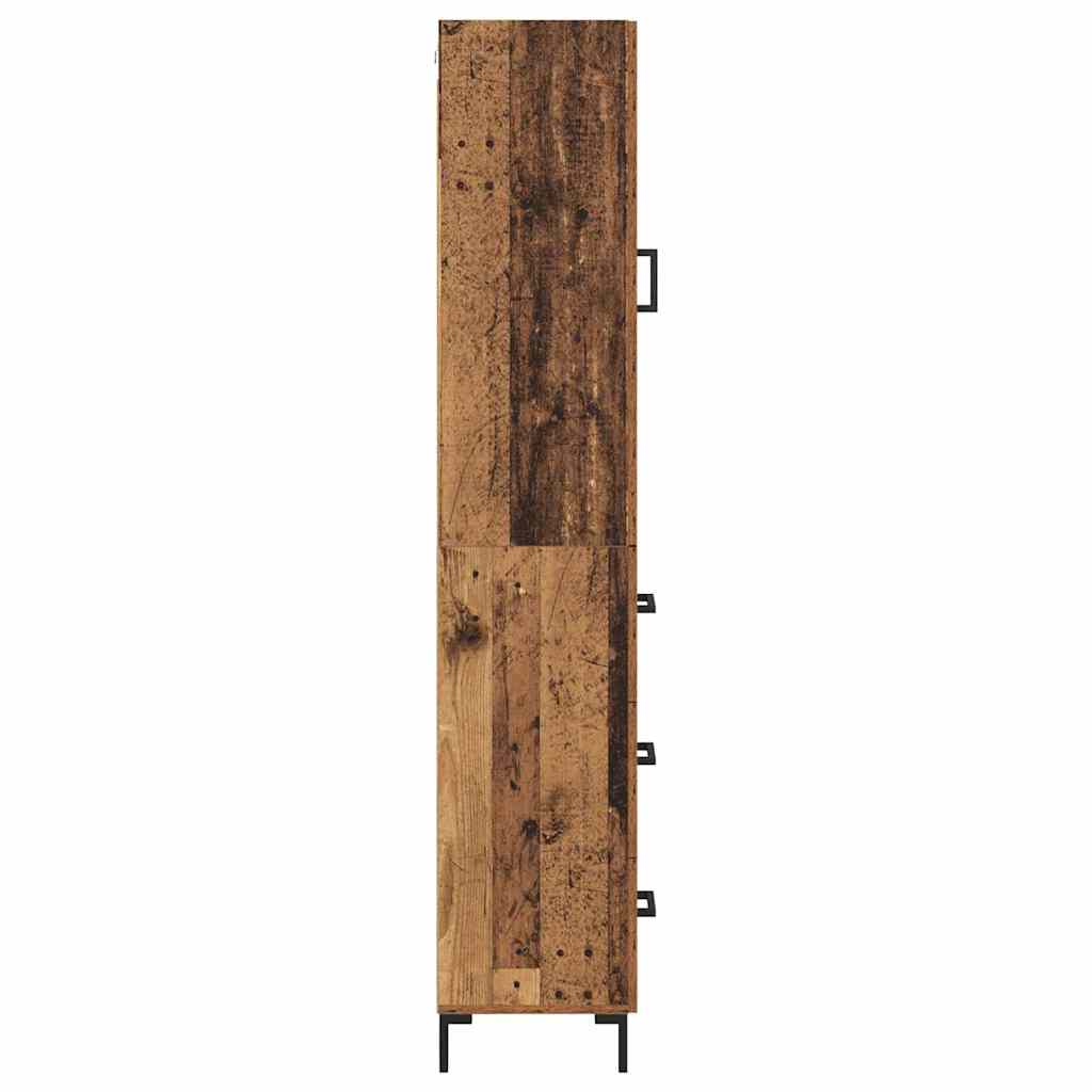 Highboard met lade Oud Hout 34,5 x 34 x 180 cm Bewerkt hout is nu te koop bij PeponiXL, paradijselijk wonen!