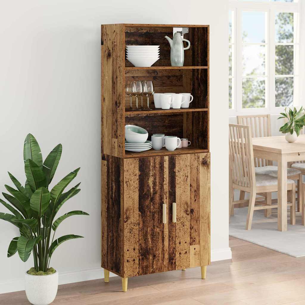 Hoge kast Oud Hout 69,5 x 32,5 x 180 cm Bewerkt hout is nu te koop bij PeponiXL, paradijselijk wonen!
