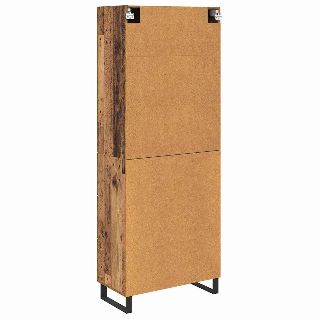 Hoge kast met lade Oudhout 69,5 x 34 x 180 cm Bewerkt hout is nu te koop bij PeponiXL, paradijselijk wonen!