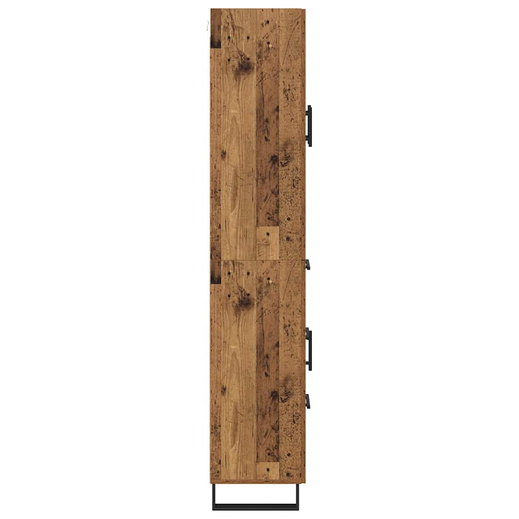 Hoge kast met lade Oudhout 69,5 x 34 x 180 cm Bewerkt hout is nu te koop bij PeponiXL, paradijselijk wonen!