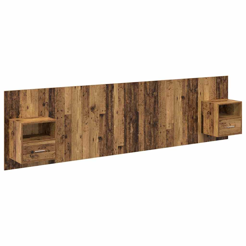 Hoofdbord Met Kast met lade 3 pcs Oud Hout Bewerkt hout is nu te koop bij PeponiXL, paradijselijk wonen!