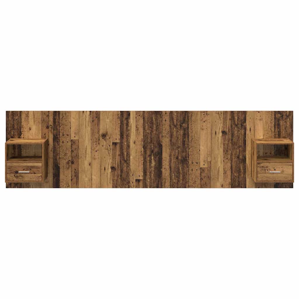 Hoofdbord Met Kast met lade 3 pcs Oud Hout Bewerkt hout is nu te koop bij PeponiXL, paradijselijk wonen!