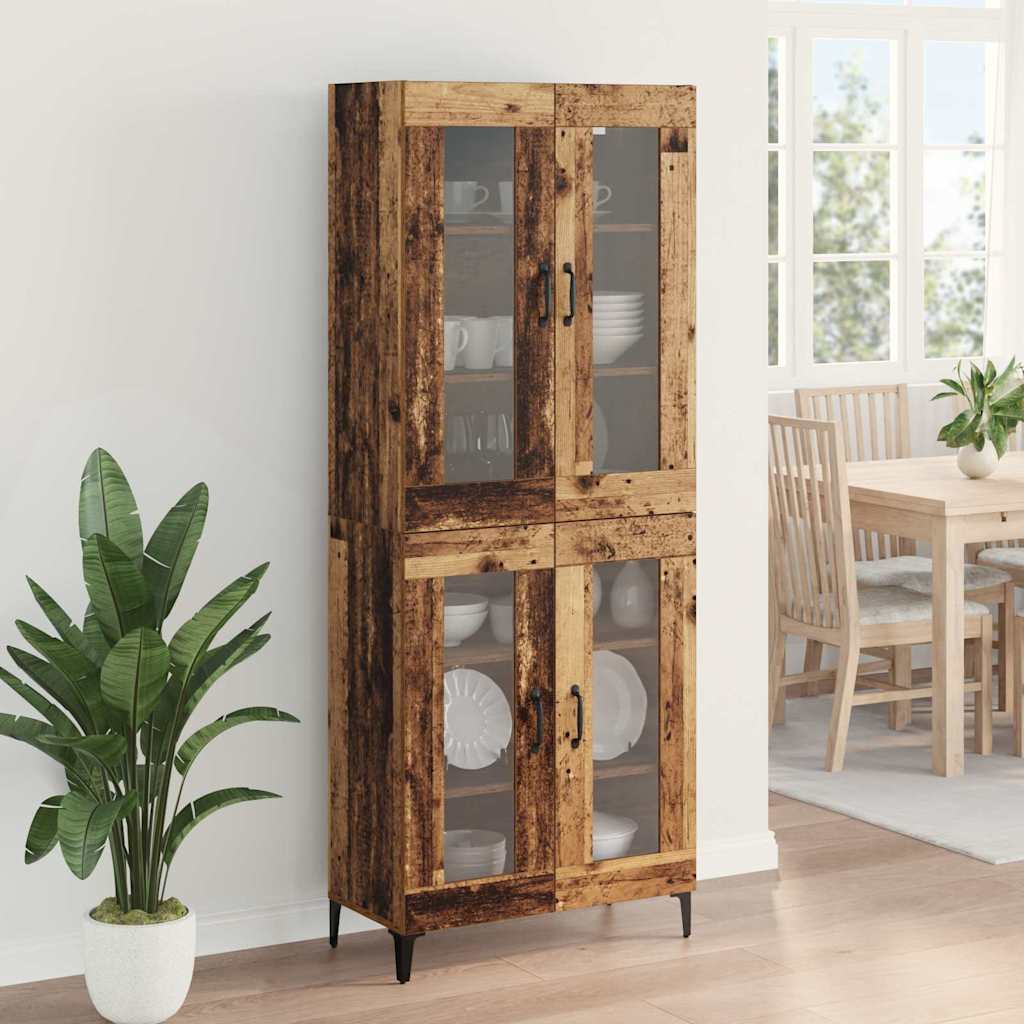 Highboard Oud Hout 69,5 x 34 x 180 cm Bewerkt hout is nu te koop bij PeponiXL, paradijselijk wonen!