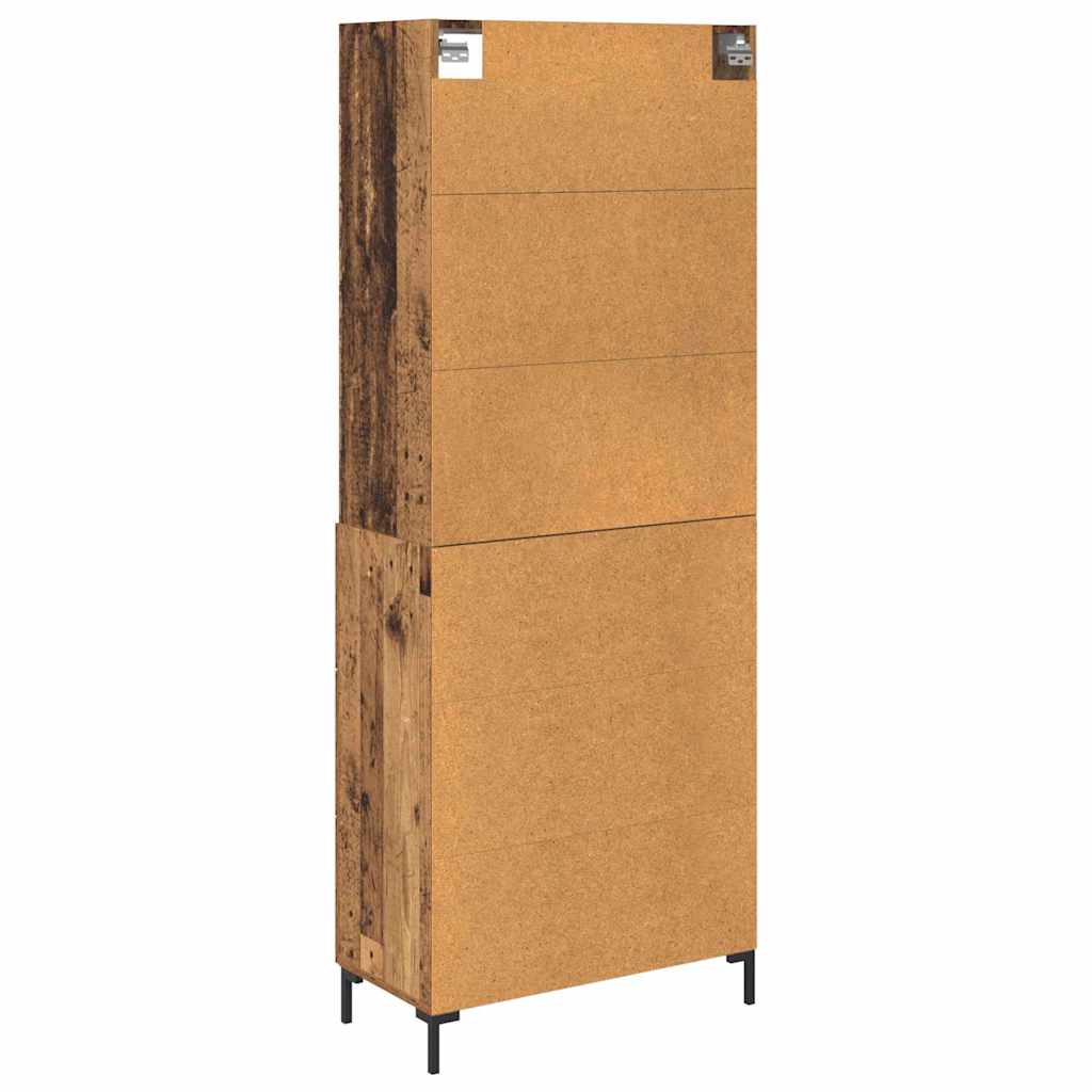 Hoge kast met lade Oudhout 69,5 x 34 x 180 cm Bewerkt hout is nu te koop bij PeponiXL, paradijselijk wonen!