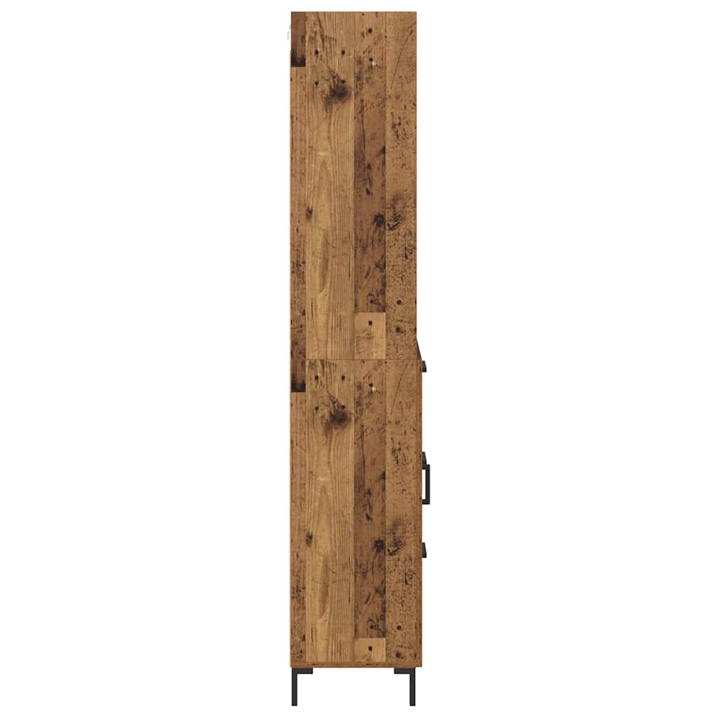 Hoge kast met lade Oudhout 69,5 x 34 x 180 cm Bewerkt hout is nu te koop bij PeponiXL, paradijselijk wonen!