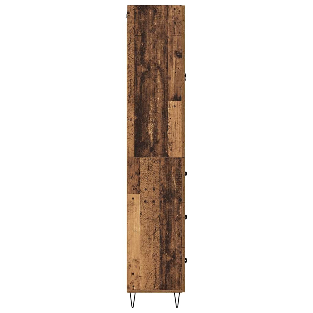 Hoge kast met lade Oud Hout 69,5 x 34 x 180 cm Bewerkt hout is nu te koop bij PeponiXL, paradijselijk wonen!