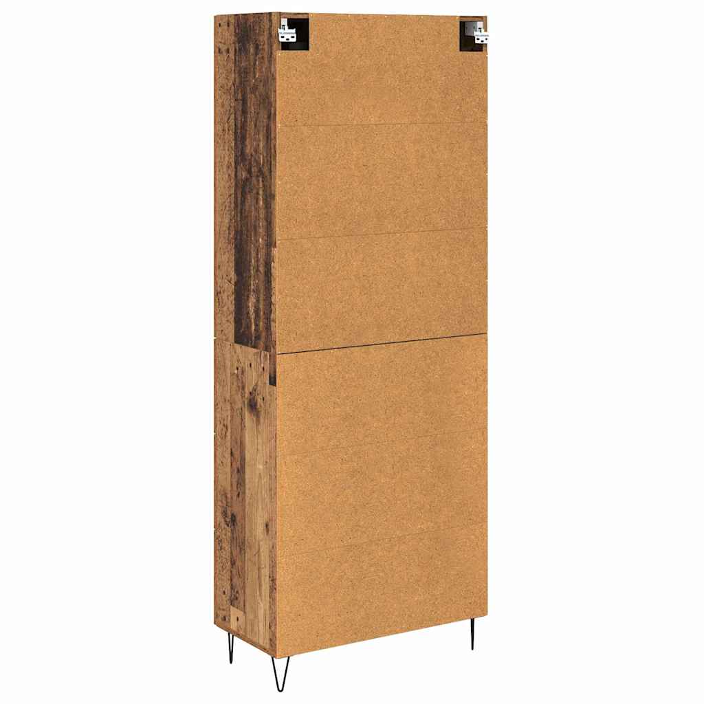 Hoge kast met lade 2 pcs Oudhout Bewerkt hout is nu te koop bij PeponiXL, paradijselijk wonen!