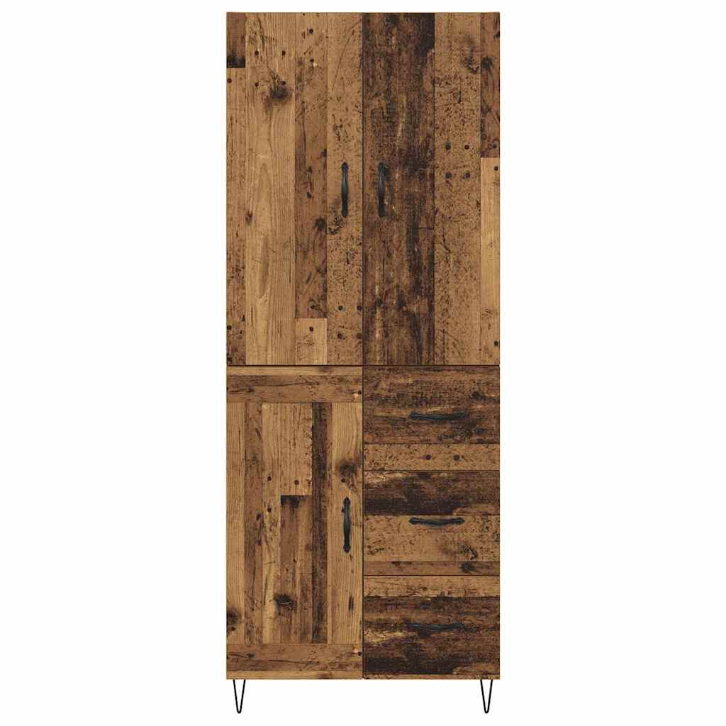 Hoge kast met lade 2 pcs Oudhout Bewerkt hout is nu te koop bij PeponiXL, paradijselijk wonen!