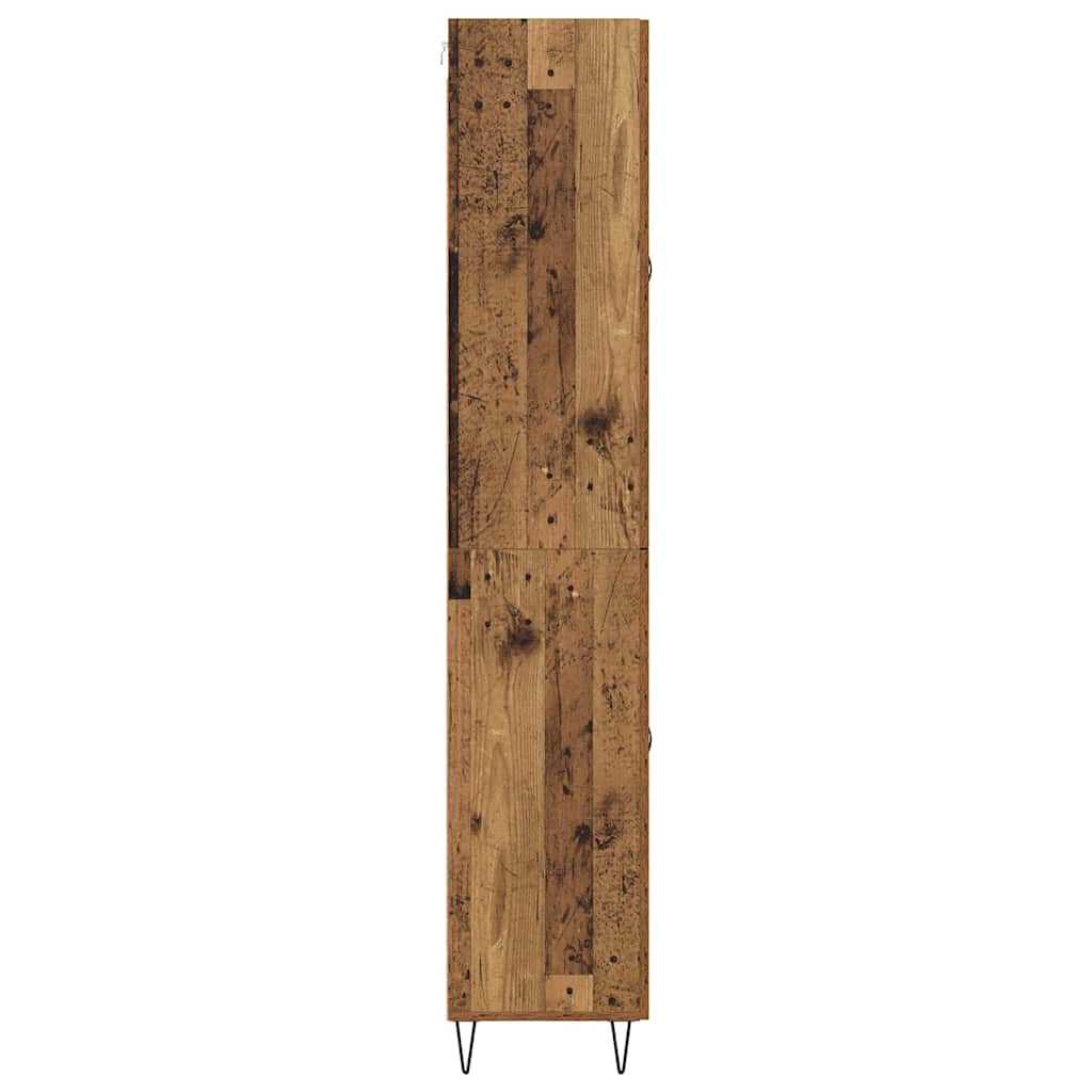 Hoge kast met lade 2 pcs Oudhout Bewerkt hout is nu te koop bij PeponiXL, paradijselijk wonen!