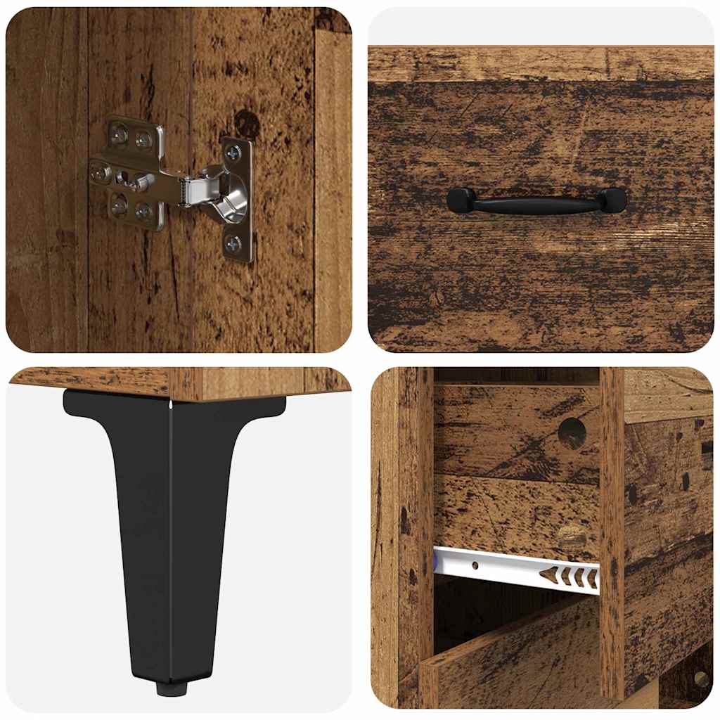 Highboard met lade Oud Hout 69,5 x 34 x 180 cm Bewerkt hout is nu te koop bij PeponiXL, paradijselijk wonen!