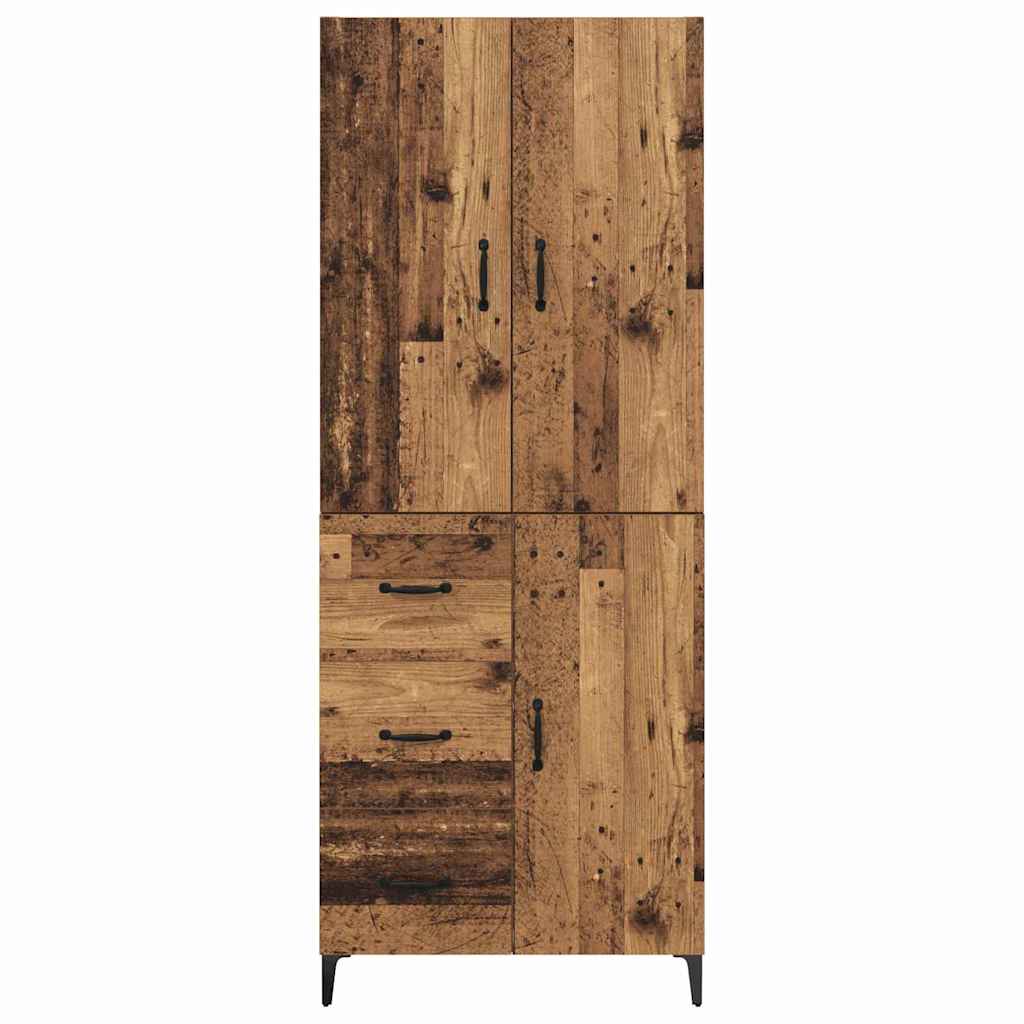 Highboard met lade Oud Hout 69,5 x 34 x 180 cm Bewerkt hout is nu te koop bij PeponiXL, paradijselijk wonen!
